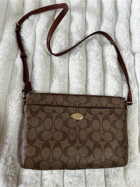 Coach Brown Signature Monogram Crossbody VINTAGE